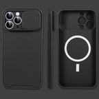 Magnetic Case for iPhone 13 12/13 12 Pro/13 12Pro Max Case Camera Protection Cover Silky Silicone Case with Slide Camera Lens Protection Shockproof Phone Case Stevvex