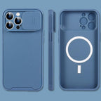 Magnetic Case for iPhone 13 12/13 12 Pro/13 12Pro Max Case Camera Protection Cover Silky Silicone Case with Slide Camera Lens Protection Shockproof Phone Case Stevvex