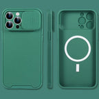 Magnetic Case for iPhone 13 12/13 12 Pro/13 12Pro Max Case Camera Protection Cover Silky Silicone Case with Slide Camera Lens Protection Shockproof Phone Case Stevvex