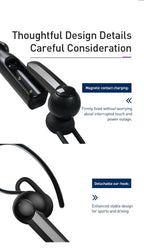 Magnetic Charging Wireless Bluetooth Earphone Bluetooth Headset Single Handsfree with Microphone Business Ear Updated Design with Industry Leading Sound & Improved Comfort, Long Wireless Range,