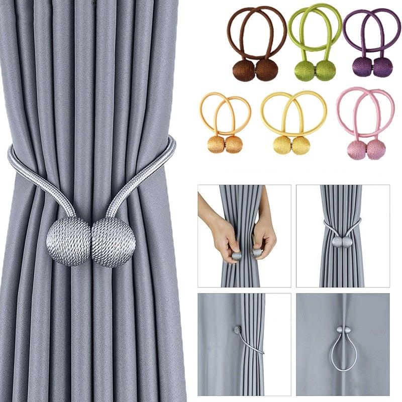 Magnetic Curtain Buckle Holder Tieback Window Accessories Curtain Decorative Curtain Tiebacks  Magnetic Curtain Tiebacks European Style Decorative Curtain Drape Tie With Strong Magnetic For Home And Office Decoration Stevvex