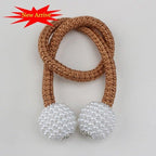 Magnetic Curtain Clip Room Accessories Pearl Ball Curtains Holder Tieback Home Decor Hanging Ball Buckle Tie Back Curtain Tiebacks Pearl Ball Home Curtain Buckle The Most Convenient Tie Backs Weave Clips Rope Straps Holder Stevvex