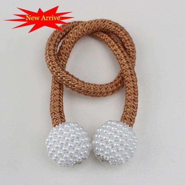 Magnetic Curtain Clip Room Accessories Pearl Ball Curtains Holder Tieback Home Decor Hanging Ball Buckle Tie Back Curtain Tiebacks Pearl Ball Home Curtain Buckle The Most Convenient Tie Backs Weave Clips Rope Straps Holder Stevvex