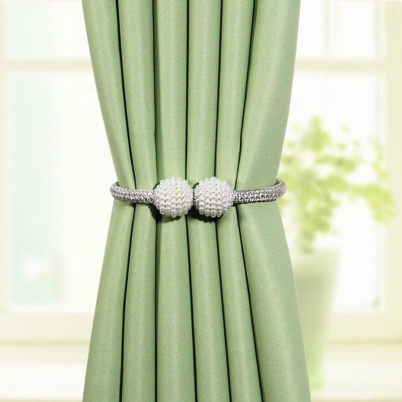Magnetic Curtain Clip Room Accessories Pearl Ball Curtains Holder Tieback Home Decor Hanging Ball Buckle Tie Back Curtain Tiebacks Pearl Ball Home Curtain Buckle The Most Convenient Tie Backs Weave Clips Rope Straps Holder Stevvex
