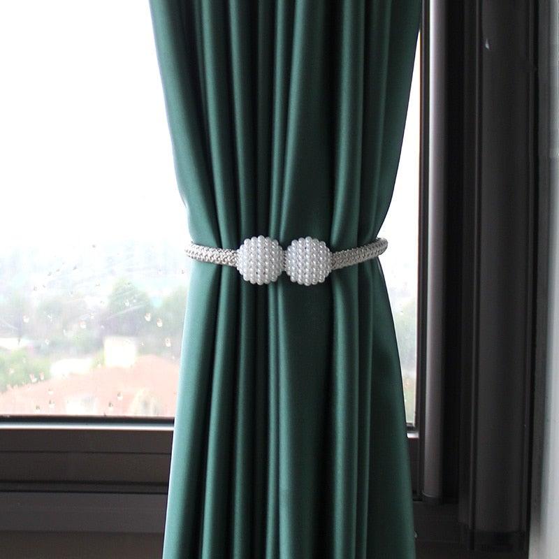 Magnetic Curtain Clip Room Accessories Pearl Ball Curtains Holder Tieback Home Decor Hanging Ball Buckle Tie Back Curtain Tiebacks Pearl Ball Home Curtain Buckle The Most Convenient Tie Backs Weave Clips Rope Straps Holder Stevvex