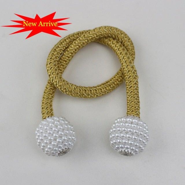 Magnetic Curtain Clip Room Accessories Pearl Ball Curtains Holder Tieback Home Decor Hanging Ball Buckle Tie Back Curtain Tiebacks Pearl Ball Home Curtain Buckle The Most Convenient Tie Backs Weave Clips Rope Straps Holder Stevvex