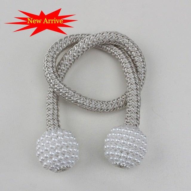 Magnetic Curtain Clip Room Accessories Pearl Ball Curtains Holder Tieback Home Decor Hanging Ball Buckle Tie Back Curtain Tiebacks Pearl Ball Home Curtain Buckle The Most Convenient Tie Backs Weave Clips Rope Straps Holder Stevvex