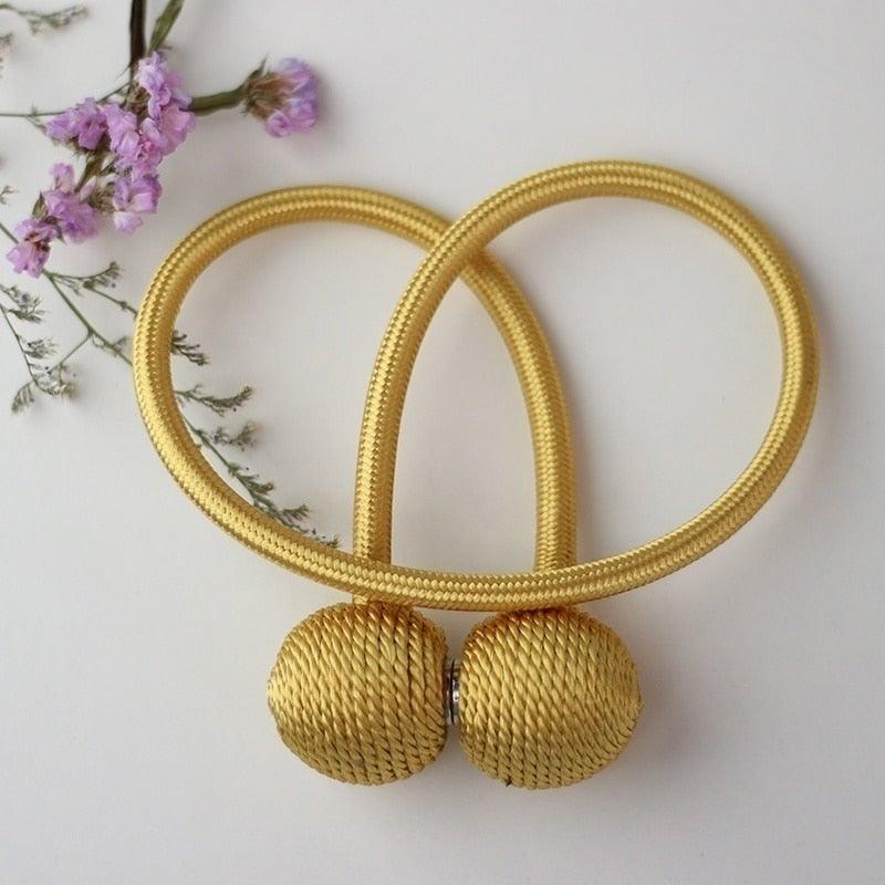 Magnetic Curtain Tieback Buckle Strap Holdbacks Magnet Clip For Curtain Rod Tie Backs Hanging Belts Rope Accessories Upgraded Curtain Buckles European Style Decorative Weave Rope Curtain Holdbacks Holder For Window Decor Curtain Clips Rope Straps Magnet Stevvex