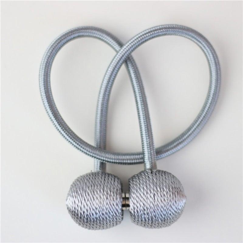 Magnetic Curtain Tieback Buckle Strap Holdbacks Magnet Clip For Curtain Rod Tie Backs Hanging Belts Rope Accessories Upgraded Curtain Buckles European Style Decorative Weave Rope Curtain Holdbacks Holder For Window Decor Curtain Clips Rope Straps Magnet Stevvex