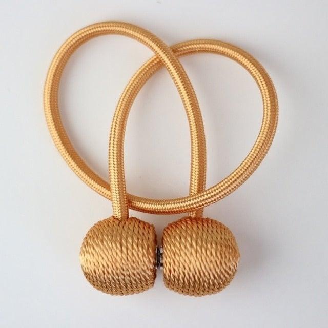 Magnetic Curtain Tieback Buckle Strap Holdbacks Magnet Clip For Curtain Rod Tie Backs Hanging Belts Rope Accessories Upgraded Curtain Buckles European Style Decorative Weave Rope Curtain Holdbacks Holder For Window Decor Curtain Clips Rope Straps Magnet Stevvex