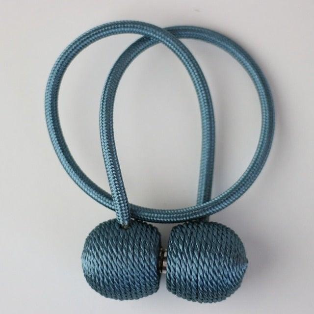 Magnetic Curtain Tieback Buckle Strap Holdbacks Magnet Clip For Curtain Rod Tie Backs Hanging Belts Rope Accessories Upgraded Curtain Buckles European Style Decorative Weave Rope Curtain Holdbacks Holder For Window Decor Curtain Clips Rope Straps Magnet Stevvex