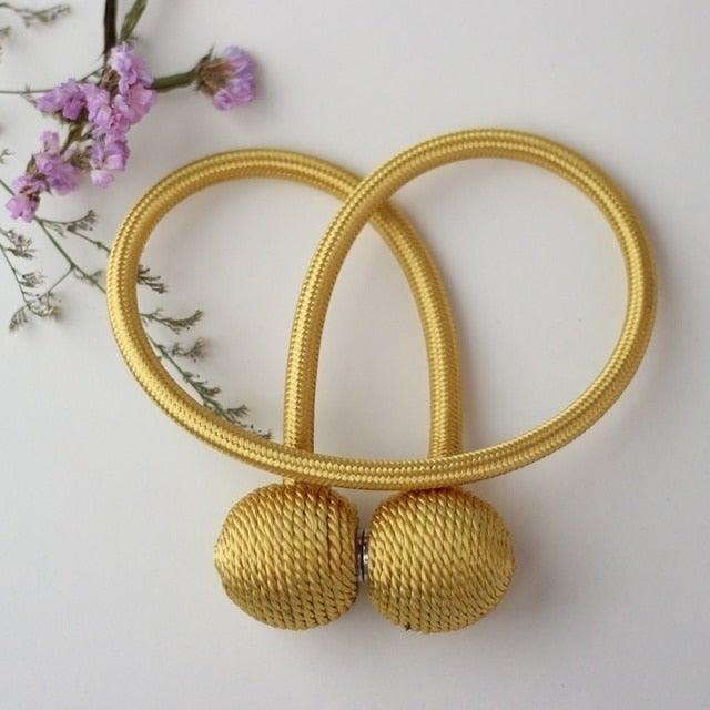 Magnetic Curtain Tieback Buckle Strap Holdbacks Magnet Clip For Curtain Rod Tie Backs Hanging Belts Rope Accessories Upgraded Curtain Buckles European Style Decorative Weave Rope Curtain Holdbacks Holder For Window Decor Curtain Clips Rope Straps Magnet Stevvex