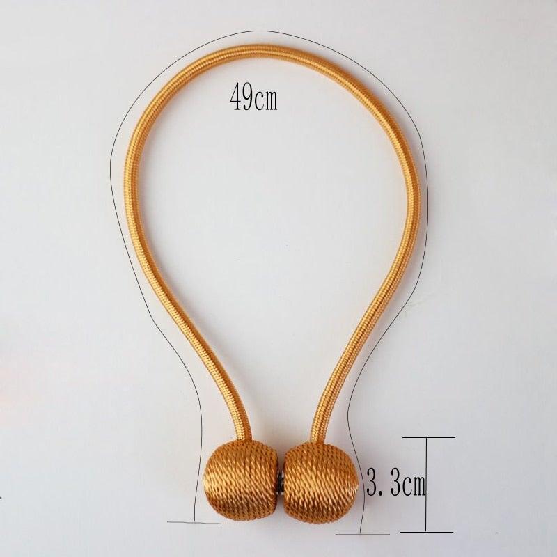 Magnetic Curtain Tieback Buckle Strap Holdbacks Magnet Clip For Curtain Rod Tie Backs Hanging Belts Rope Accessories Upgraded Curtain Buckles European Style Decorative Weave Rope Curtain Holdbacks Holder For Window Decor Curtain Clips Rope Straps Magnet Stevvex