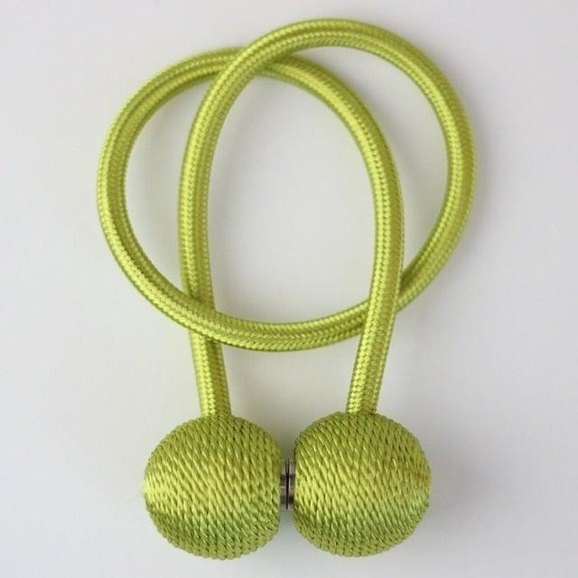 Magnetic Curtain Tieback Buckle Strap Holdbacks Magnet Clip For Curtain Rod Tie Backs Hanging Belts Rope Accessories Upgraded Curtain Buckles European Style Decorative Weave Rope Curtain Holdbacks Holder For Window Decor Curtain Clips Rope Straps Magnet Stevvex