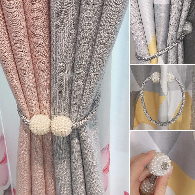 Magnetic Curtain Tieback High Quality Holder Hook Buckle Clip Pretty Modern Polyester Decorative Home Accessories Decorative Curtain Holdbacks Crystal Tie Backs For Curtains Curtain Holders For Window Draperies Stevvex