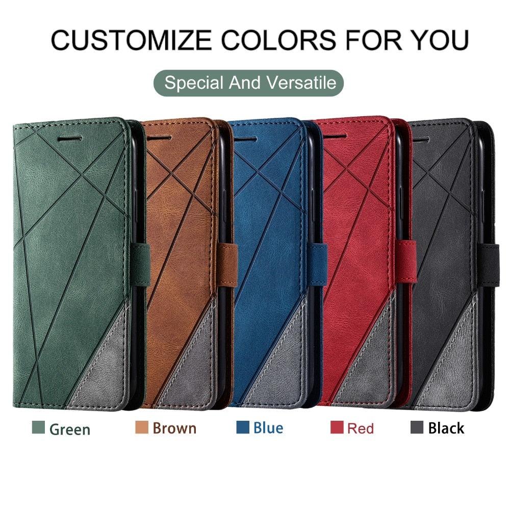 Magnetic Leather Case For iPhone 14 13 12 Mini 11 Pro Max XS XR 7 8 6 6S Plus SE 2023 Luxury Wallet Flip Card Holder Stand Cover Leather Wallet Case Magnetic Buckle Flip Folio Cover For iPhone Stevvex
