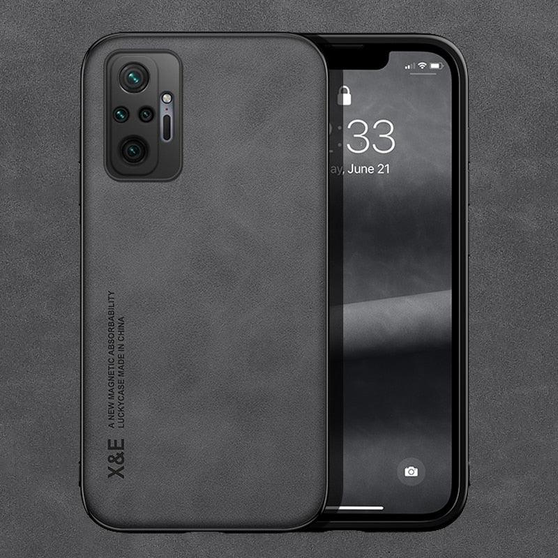 Magnetic Leather Case For Xiaomi Redmi Note 11 10 11E 9 Pro 11s 10s 12 Poco X4 GT Mi 10T 12T 11T 11 Lite 5G NE Cover Extra Thin Premium Mobile Phone Case Genuine Leather Shockproof Phone Cover Stevvex
