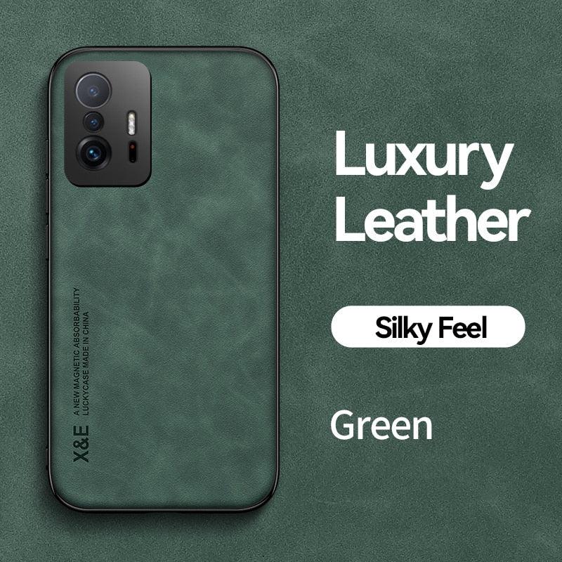 Magnetic Leather Case For Xiaomi Redmi Note 11 10 11E 9 Pro 11s 10s 12 Poco X4 GT Mi 10T 12T 11T 11 Lite 5G NE Cover Extra Thin Premium Mobile Phone Case Genuine Leather Shockproof Phone Cover Stevvex