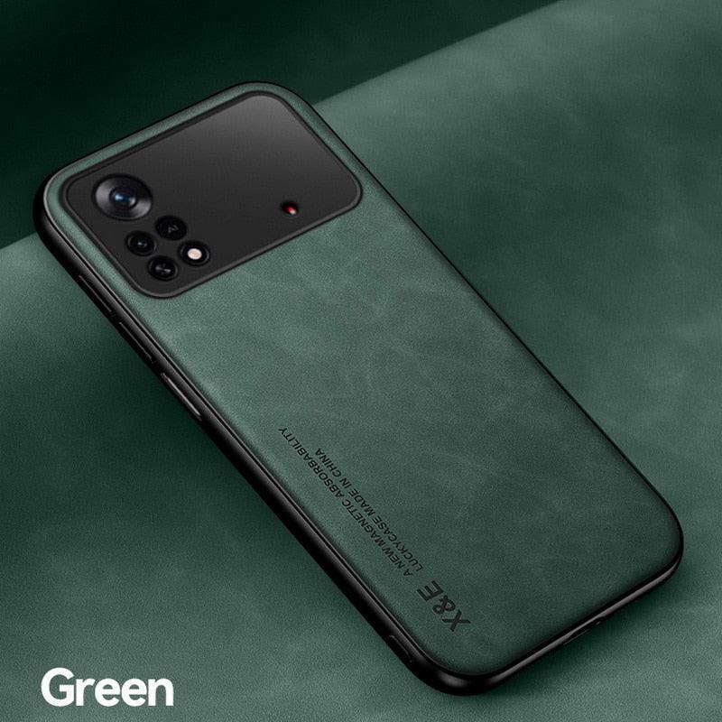 Magnetic Leather Case For Xiaomi Redmi Note 11 10 11E 9 Pro 11s 10s 12 Poco X4 GT Mi 10T 12T 11T 11 Lite 5G NE Cover Extra Thin Premium Mobile Phone Case Genuine Leather Shockproof Phone Cover Stevvex