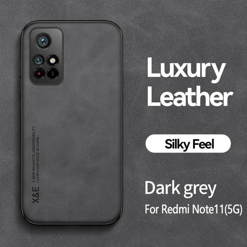 Magnetic Leather Case For Xiaomi Redmi Note 11 10 11E 9 Pro 11s 10s 12 Poco X4 GT Mi 10T 12T 11T 11 Lite 5G NE Cover Extra Thin Premium Mobile Phone Case Genuine Leather Shockproof Phone Cover Stevvex