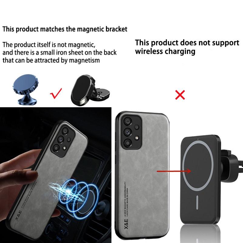 Magnetic Leather Case For Xiaomi Redmi Note 11 10 11E 9 Pro 11s 10s 12 Poco X4 GT Mi 10T 12T 11T 11 Lite 5G NE Cover Extra Thin Premium Mobile Phone Case Genuine Leather Shockproof Phone Cover Stevvex