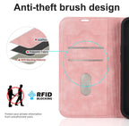 Magnetic Leather Wallet Phone Cover for iPhone 14 Plus 13 Pro Max 12 Mini for Wireless Charging Kickstand Card Case Magnetic Flip PU Leather Phone Case with Card Holder Slots Kickstand Shockproof Case Stevvex