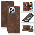 Magnetic Leather Wallet Phone Cover for iPhone 14 Plus 13 Pro Max 12 Mini for Wireless Charging Kickstand Card Case Magnetic Flip PU Leather Phone Case with Card Holder Slots Kickstand Shockproof Case Stevvex