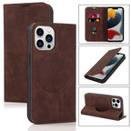 Magnetic Leather Wallet Phone Cover for iPhone 14 Plus 13 Pro Max 12 Mini for Wireless Charging Kickstand Card Case Magnetic Flip PU Leather Phone Case with Card Holder Slots Kickstand Shockproof Case Stevvex