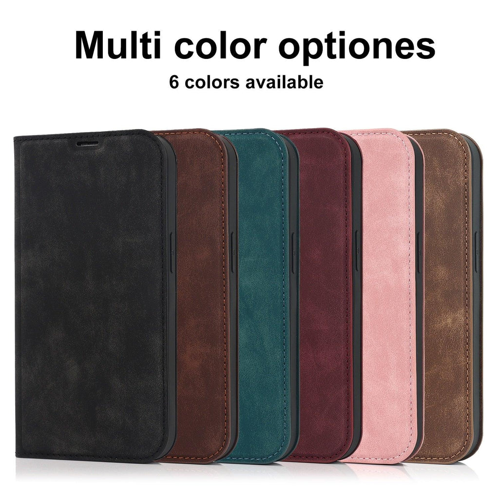 Magnetic Leather Wallet Phone Cover for iPhone 14 Plus 13 Pro Max 12 Mini for Wireless Charging Kickstand Card Case Magnetic Flip PU Leather Phone Case with Card Holder Slots Kickstand Shockproof Case Stevvex