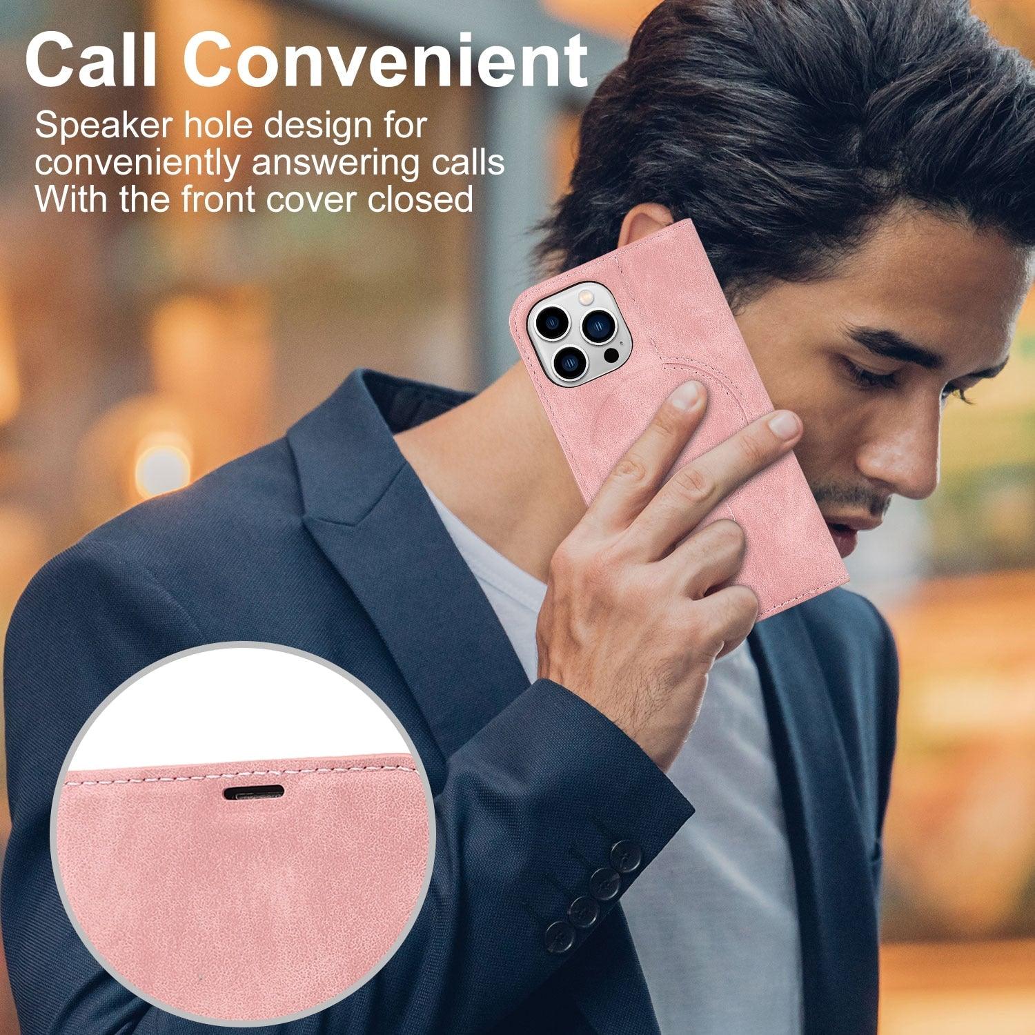 Magnetic Leather Wallet Phone Cover for iPhone 14 Plus 13 Pro Max 12 Mini for Wireless Charging Kickstand Card Case Magnetic Flip PU Leather Phone Case with Card Holder Slots Kickstand Shockproof Case Stevvex