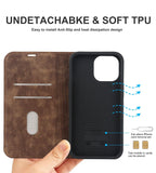 Magnetic Leather Wallet Phone Cover for iPhone 14 Plus 13 Pro Max 12 Mini for Wireless Charging Kickstand Card Case Magnetic Flip PU Leather Phone Case with Card Holder Slots Kickstand Shockproof Case Stevvex