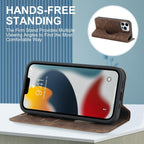 Magnetic Leather Wallet Phone Cover for iPhone 14 Plus 13 Pro Max 12 Mini for Wireless Charging Kickstand Card Case Magnetic Flip PU Leather Phone Case with Card Holder Slots Kickstand Shockproof Case Stevvex