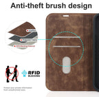 Magnetic Leather Wallet Phone Cover for iPhone 14 Plus 13 Pro Max 12 Mini for Wireless Charging Kickstand Card Case Magnetic Flip PU Leather Phone Case with Card Holder Slots Kickstand Shockproof Case Stevvex