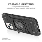 Magnetic Metal Ring Stand Holder Phone Case Cover For iPhone 11 12 13 14 Pro Max Xs XR X 8 7 6 6s Plus Rotating Ring Kickstand Fit Magnetic Car Mount Heavy Duty Dual Layer Shockproof Phone Case Stevvex