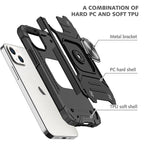 Magnetic Metal Ring Stand Holder Phone Case Cover For iPhone 11 12 13 14 Pro Max Xs XR X 8 7 6 6s Plus Rotating Ring Kickstand Fit Magnetic Car Mount Heavy Duty Dual Layer Shockproof Phone Case Stevvex