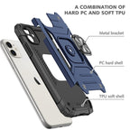 Magnetic Metal Ring Stand Holder Phone Case Cover For iPhone 11 12 13 14 Pro Max Xs XR X 8 7 6 6s Plus Rotating Ring Kickstand Fit Magnetic Car Mount Heavy Duty Dual Layer Shockproof Phone Case Stevvex