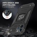 Magnetic Metal Ring Stand Holder Phone Case Cover For iPhone 11 12 13 14 Pro Max Xs XR X 8 7 6 6s Plus Rotating Ring Kickstand Fit Magnetic Car Mount Heavy Duty Dual Layer Shockproof Phone Case Stevvex