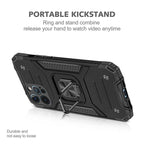 Magnetic Metal Ring Stand Holder Phone Case Cover For iPhone 11 12 13 14 Pro Max Xs XR X 8 7 6 6s Plus Rotating Ring Kickstand Fit Magnetic Car Mount Heavy Duty Dual Layer Shockproof Phone Case Stevvex