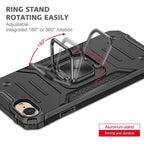 Magnetic Metal Ring Stand Holder Phone Case Cover For iPhone 11 12 13 14 Pro Max Xs XR X 8 7 6 6s Plus Rotating Ring Kickstand Fit Magnetic Car Mount Heavy Duty Dual Layer Shockproof Phone Case Stevvex