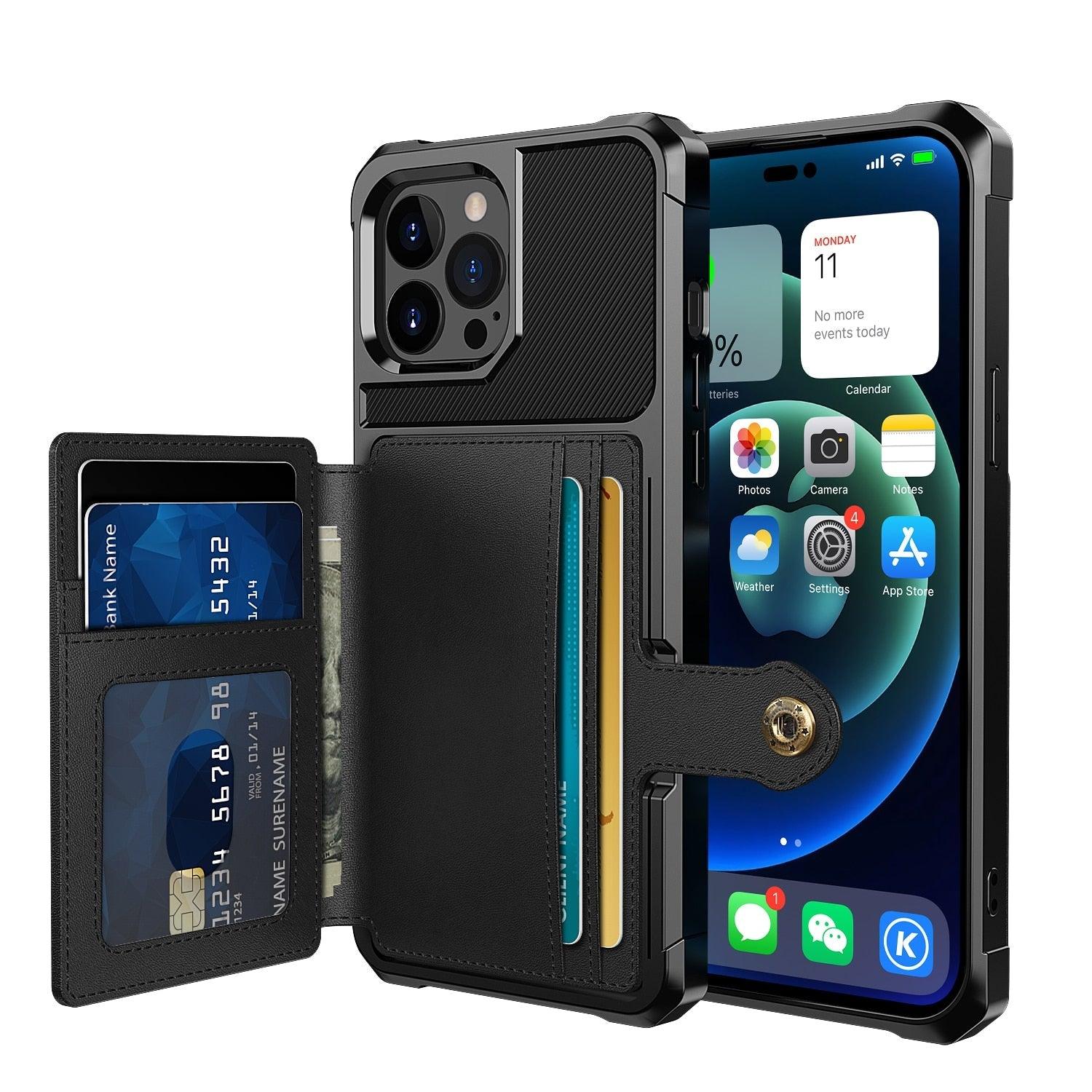 Magnetic Wallet Leather Case For iPhone 14 13 12 11 Pro Max XS Phone Cases Stand X  Anti drop Cards Soft Cover Functional Case Compatible with iPhone Stevvex