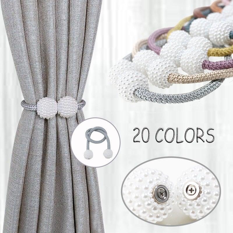 Magnets Curtains Clamps Curtain Holder Pompom Tieback Magnetic Clips Hanging Balls Tie Back Home Decoration Accessories Magnetic Curtain Tiebacks European Style Decorative Curtain Drape Tie With Strong Magnetic For Home And Office Decoration Stevvex