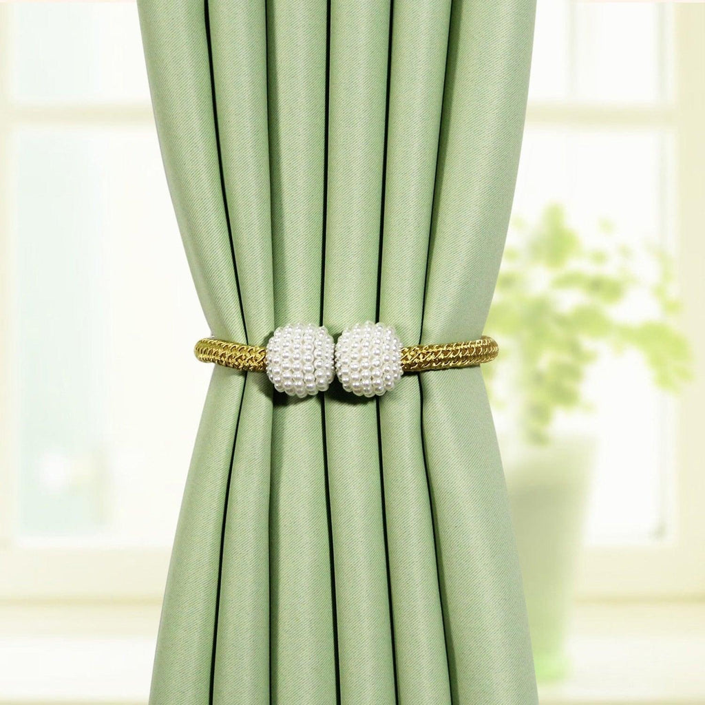 Magnets Curtains Clamps Curtain Holder Pompom Tieback Magnetic Clips Hanging Balls Tie Back Home Decoration Accessories Magnetic Curtain Tiebacks European Style Decorative Curtain Drape Tie With Strong Magnetic For Home And Office Decoration Stevvex