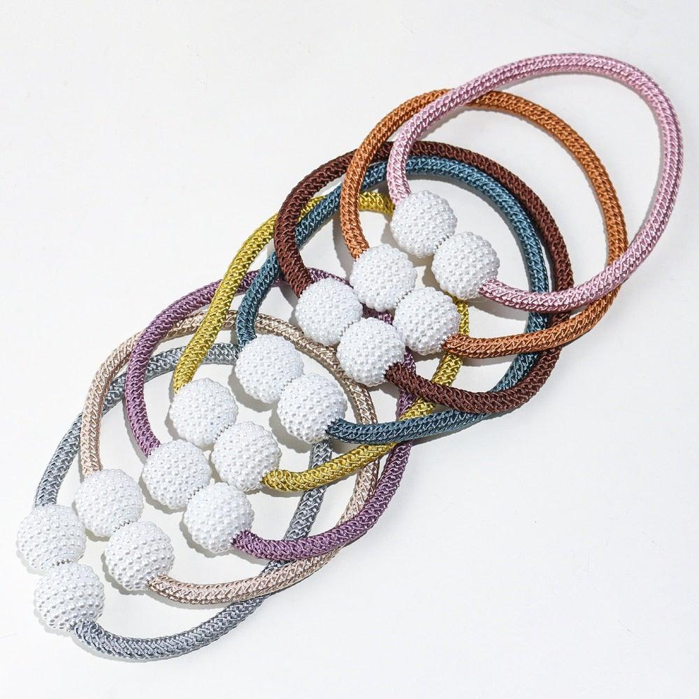 Magnets Curtains Clamps Curtain Holder Pompom Tieback Magnetic Clips Hanging Balls Tie Back Home Decoration Accessories Magnetic Curtain Tiebacks European Style Decorative Curtain Drape Tie With Strong Magnetic For Home And Office Decoration Stevvex