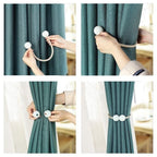 Magnets Curtains Clamps Curtain Holder Pompom Tieback Magnetic Clips Hanging Balls Tie Back Home Decoration Accessories Magnetic Curtain Tiebacks European Style Decorative Curtain Drape Tie With Strong Magnetic For Home And Office Decoration Stevvex