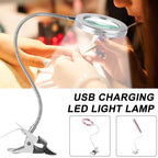 Magnifier Nail Beauty Light Tattoo Clip Light USB Table Lamp Flexible LED Desk Lamp Student Book Lights Study Lamp Reading Light Decorative Table Lamp Cute Study Lamps for Bedroom Décor