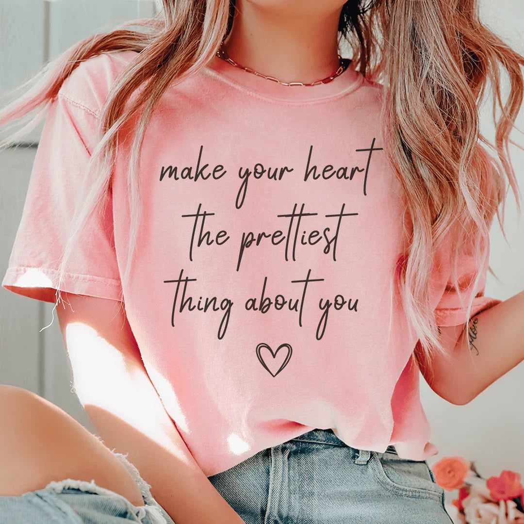 Make Your Heart The Prettiest Think About You Tee Peachy Sunday