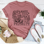 Make Your Peace Of Mind Priority Tee Peachy Sunday