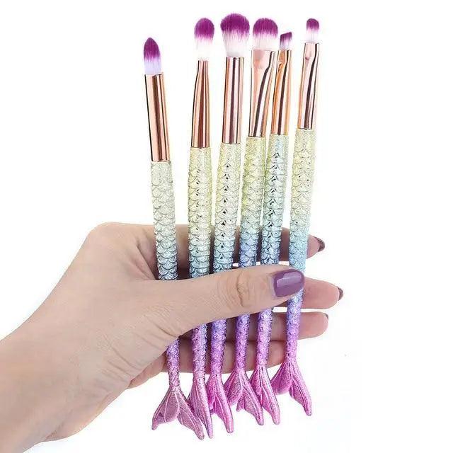 Makeup Brushes Kit Natural Tool Pencil Cosmetics Foundation Artist Mermaid Highlighter Face Set Of Bronzer Eyeshadow Lip Stevvex