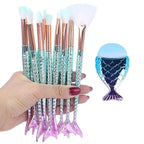 Makeup Brushes Kit Natural Tool Pencil Cosmetics Foundation Artist Mermaid Highlighter Face Set Of Bronzer Eyeshadow Lip Stevvex