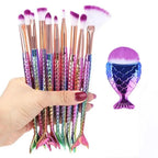 Makeup Brushes Kit Natural Tool Pencil Cosmetics Foundation Artist Mermaid Highlighter Face Set Of Bronzer Eyeshadow Lip Stevvex
